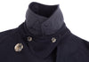 WIM NEELS BELGIUM. Navy Wool Belted Trench Coat