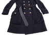 WIM NEELS BELGIUM. Navy Wool Belted Trench Coat