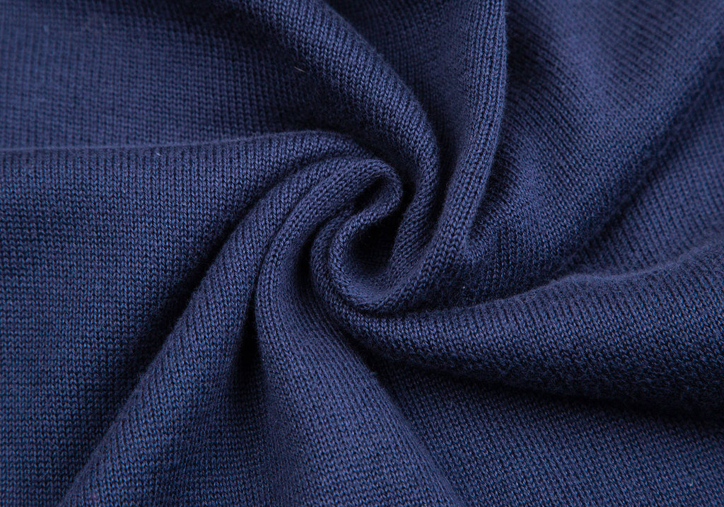 PRADA ITALY. Navy Color Tie Back Gathered Switching Knit Sweater