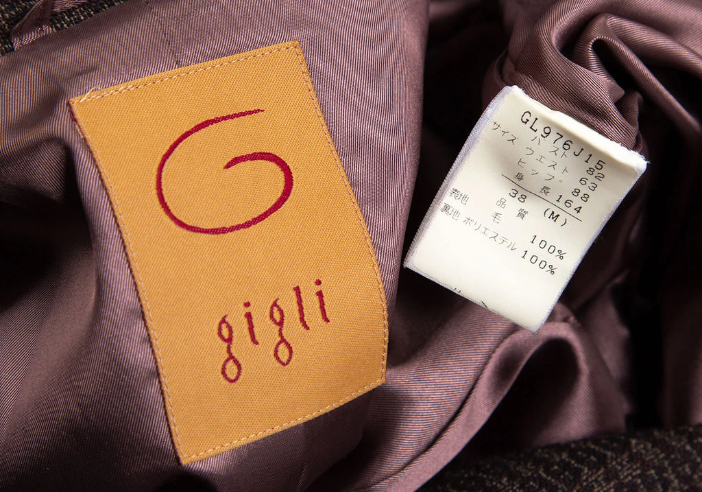 ROMEO GIGLI ITALY.  gigli. Brown Wool Jacquard Jacket