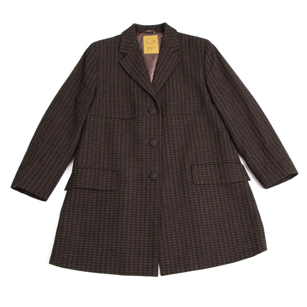 ROMEO GIGLI ITALY.  gigli. Brown Wool Jacquard Jacket