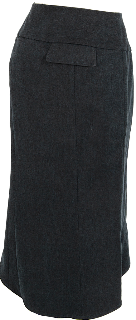 ROMEO GIGLI ITALY. Navy Cotton Stretch Cocoon Skirt