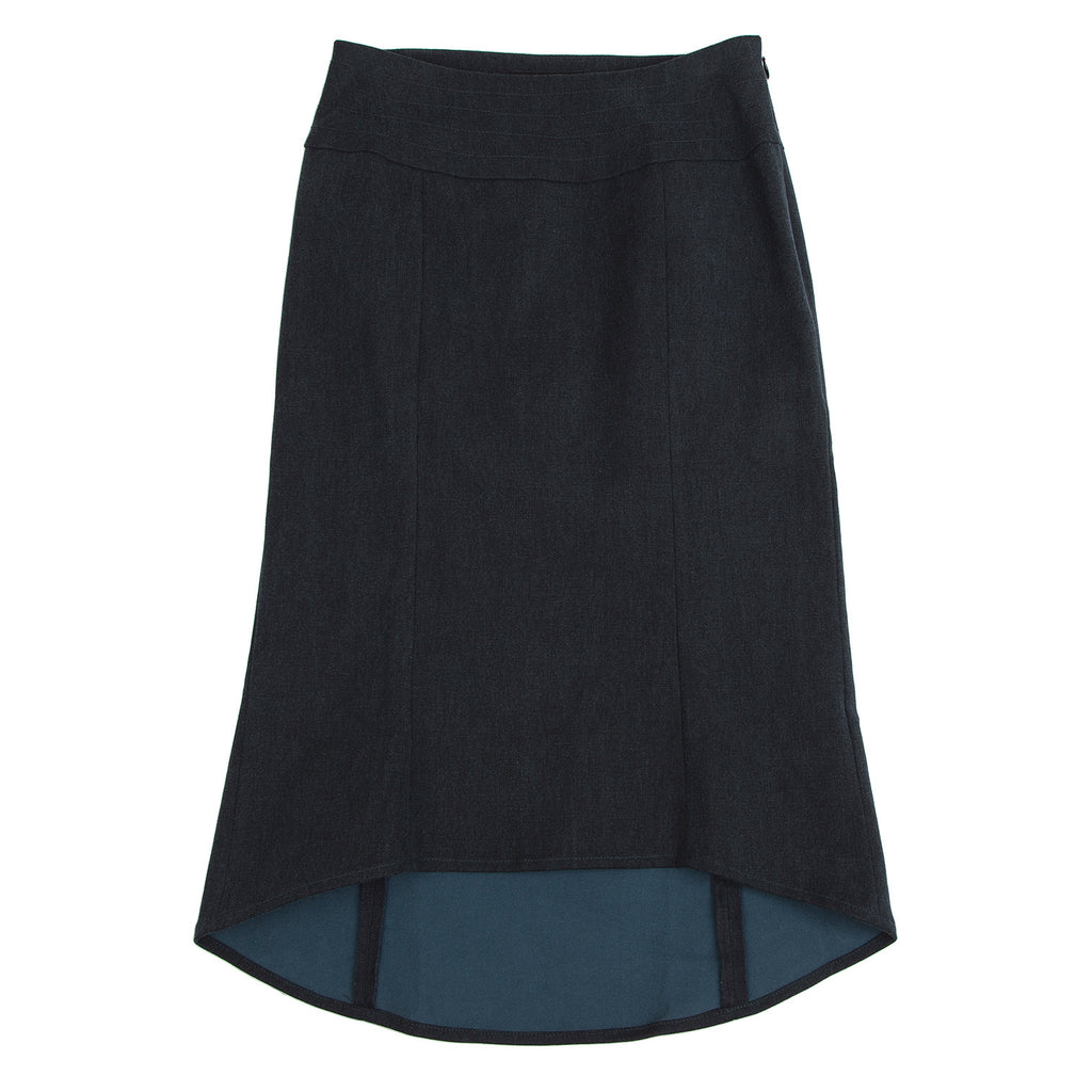 ROMEO GIGLI ITALY. Navy Cotton Stretch Cocoon Skirt