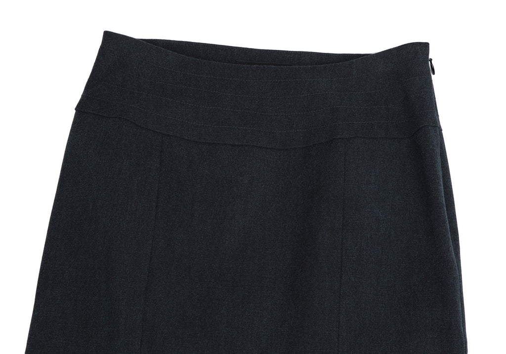 ROMEO GIGLI ITALY. Navy Cotton Stretch Cocoon Skirt