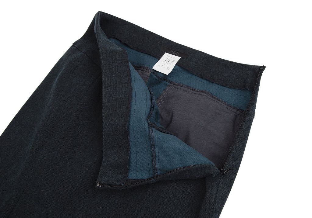 ROMEO GIGLI ITALY. Navy Cotton Stretch Cocoon Skirt