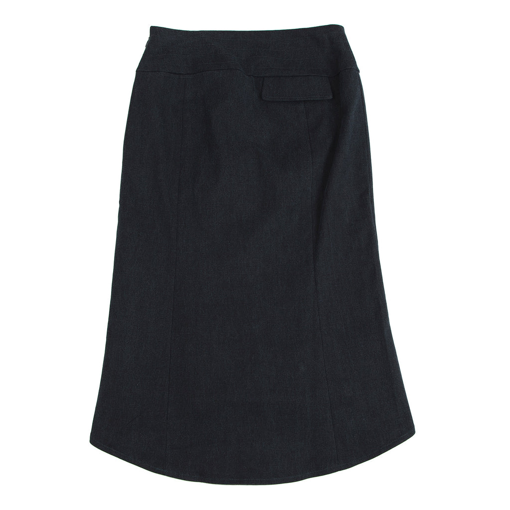 ROMEO GIGLI ITALY. Navy Cotton Stretch Cocoon Skirt