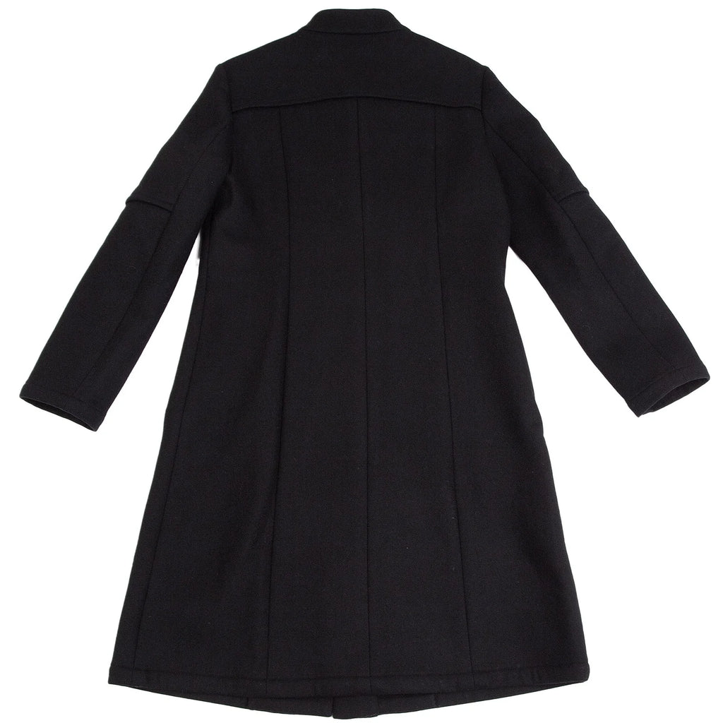 ROMEO GIGLI  ITALY. Black Wool Stand-collar Zipper Coat