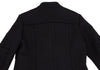 ROMEO GIGLI  ITALY. Black Wool Stand-collar Zipper Coat
