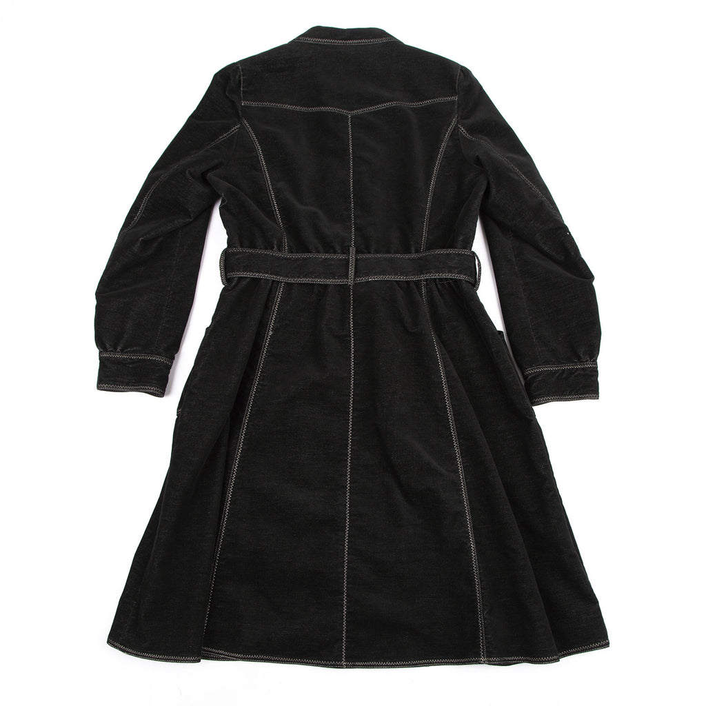 HIROKO KOSHINO JAPAN. HIROKO BIS, Black Belt Front Layered Belted Coat