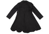 COMME des GARCONS JAPAN. Black Wool Gaba Scallop Hem Trench Coat