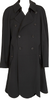 COMME des GARCONS JAPAN. Black Wool Gaba Scallop Hem Trench Coat