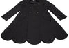 COMME des GARCONS JAPAN. Black Wool Gaba Scallop Hem Trench Coat