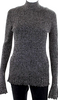 Proenza Schouler NY. Black Silver Ribbed Turtleneck Sweater