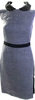 Prada Italy. Gray Wool Peter Pan Collar Sleeveless Mid-Calf Dress