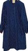 YAB-YUM JAPAN. Navy Stripe Pattern Cotton No-collar Long Coat/Dress