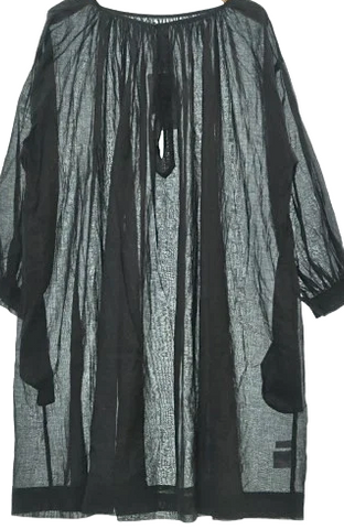 Comme des Garçons Comme des Garçons Japan. Black Semi Sheer 3/4 Sleeve Collection Dress