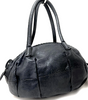 KAWA KAWA JAPAN. New. Black Leather Big Lucite Zipper Shoulder Bag / Tote bag