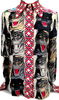 Gucci Italy. Vintage Alessandro Michele Design. Silk Abstract Print Top