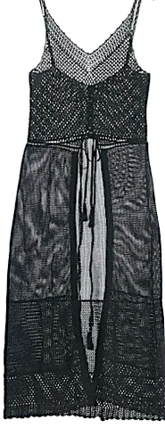 Comme des Garçons Comme des Garçons Japan. Black Semi Sheer 3/4 Sleeve Collection Dress