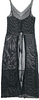 un dix cors JAPAN. Black Cotton Blend Open Weave Semi Sheer Dress