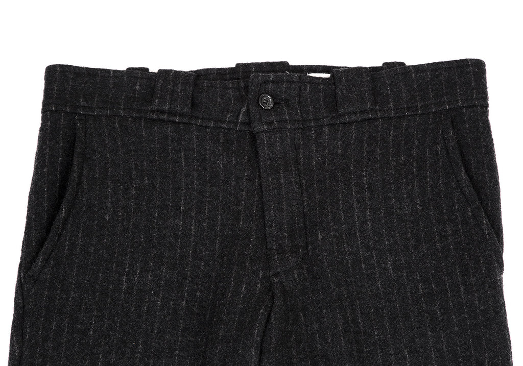 ISSEY MIYAKE JAPAN. Zucca. Charcoal Color Wool Pin Stripe Knit Pants