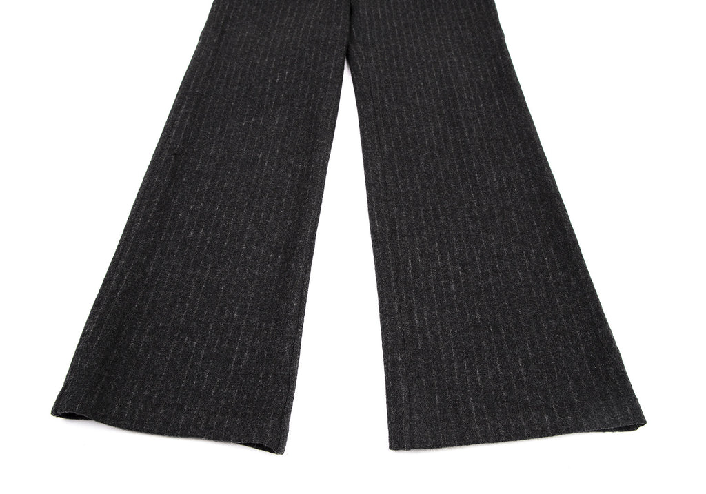 ISSEY MIYAKE JAPAN. Zucca. Charcoal Color Wool Pin Stripe Knit Pants