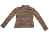 M.& KYOKO JAPAN. NEW W/TAGS. Brown, Black Abstract Knit Switching High Neck Knit Sweater