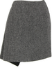 DKNY DKNY JEANS NY. Grey Herringbone Tweed Wrap Mini Skirt