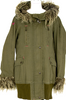 HYSTERIC GLAMOUR  JAPAN. Military Green Fur Military Blouson Jacket/Coat