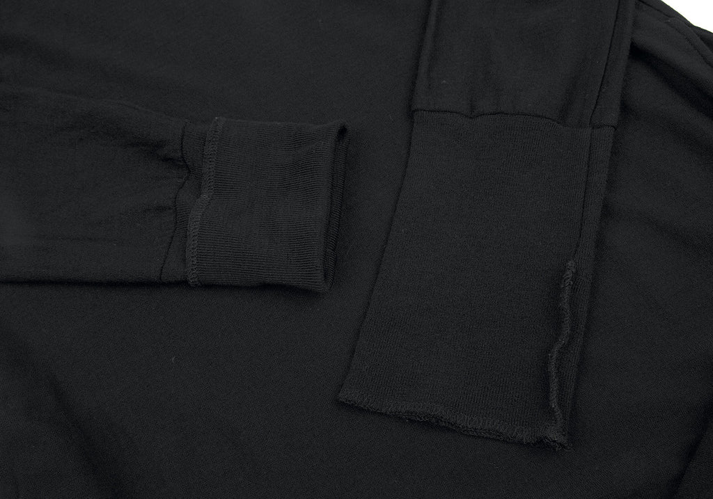 Issey Miyake Japan. "Zucca Line" Black V-Neck Knit Wool Dress