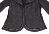 HIROKO KOSHINO  HIROKO BIS JAPAN. Piping Stitched Black Shawl-collar Jacket