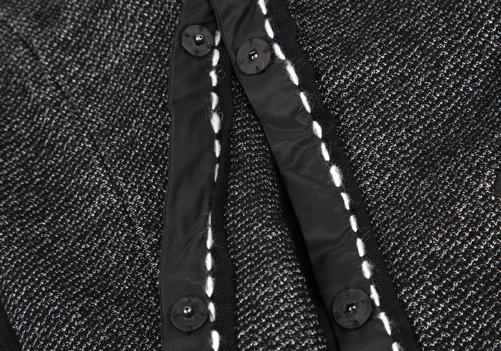 HIROKO KOSHINO  HIROKO BIS JAPAN. Piping Stitched Black Shawl-collar Jacket