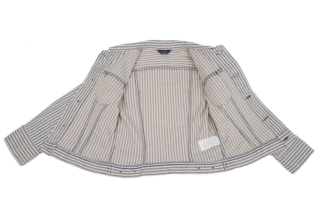 45rpm 45R JAPAN.  Ivory Striped Stretch Jacket
