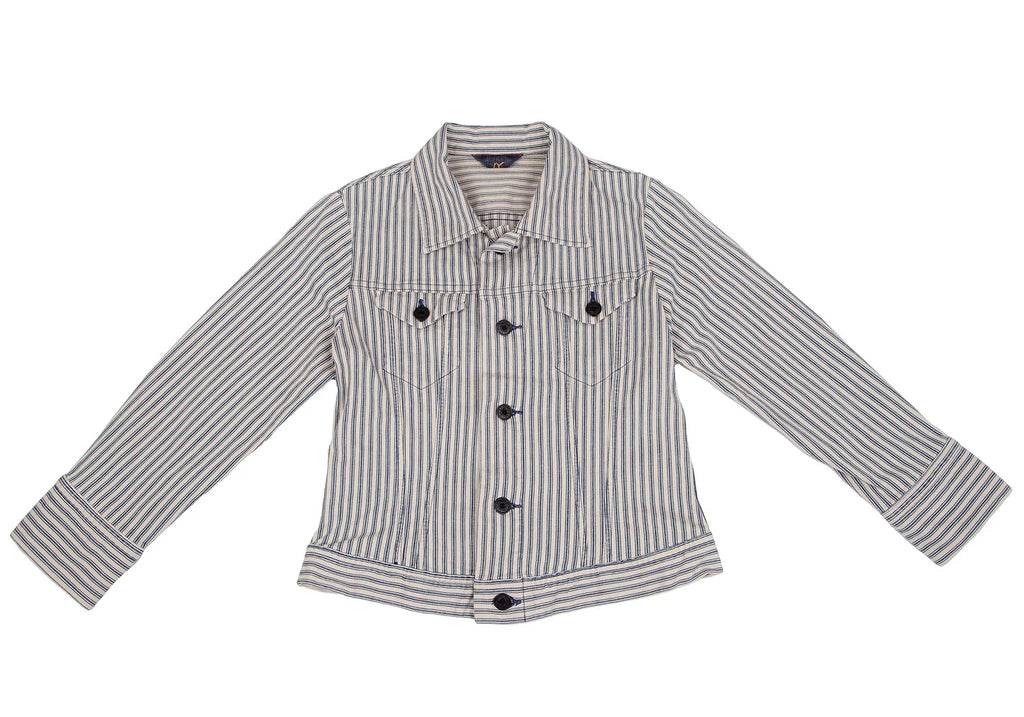 45rpm 45R JAPAN.  Ivory Striped Stretch Jacket