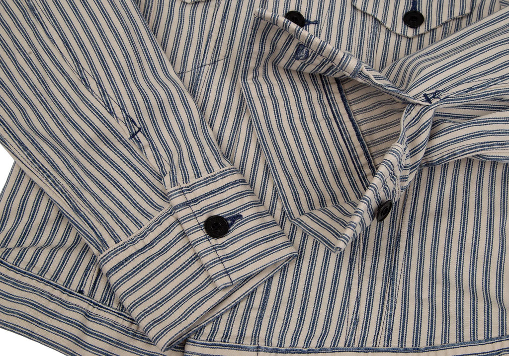 45rpm 45R JAPAN.  Ivory Striped Stretch Jacket