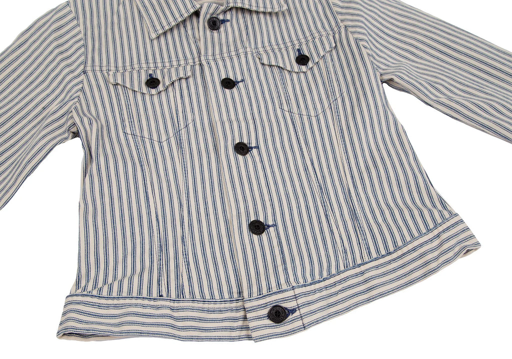 45rpm 45R JAPAN.  Ivory Striped Stretch Jacket