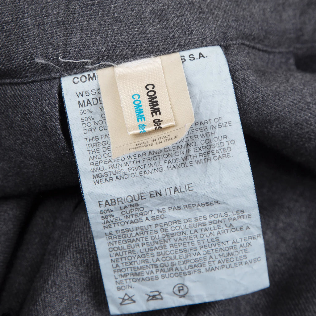 COMME des GARCONS COMME des GARCONS JAPAN. Hem Velor Line Grey Pleats Skirt