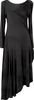 YOHJI YAMAMOTO JAPAN. MICHIKO by Y’s Rayon Wool Stretched Asymmetry Black Dress