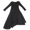 YOHJI YAMAMOTO JAPAN. MICHIKO by Y’s Rayon Wool Stretched Asymmetry Black Dress