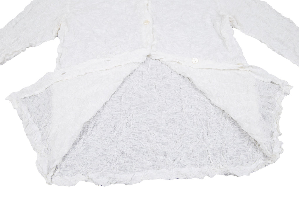 ISSEY MIYAKE JAPAN. PERMANENTE Wrinkle Pleats White Blouse