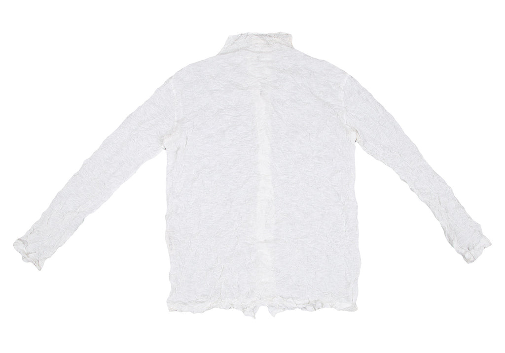ISSEY MIYAKE JAPAN. PERMANENTE Wrinkle Pleats White Blouse