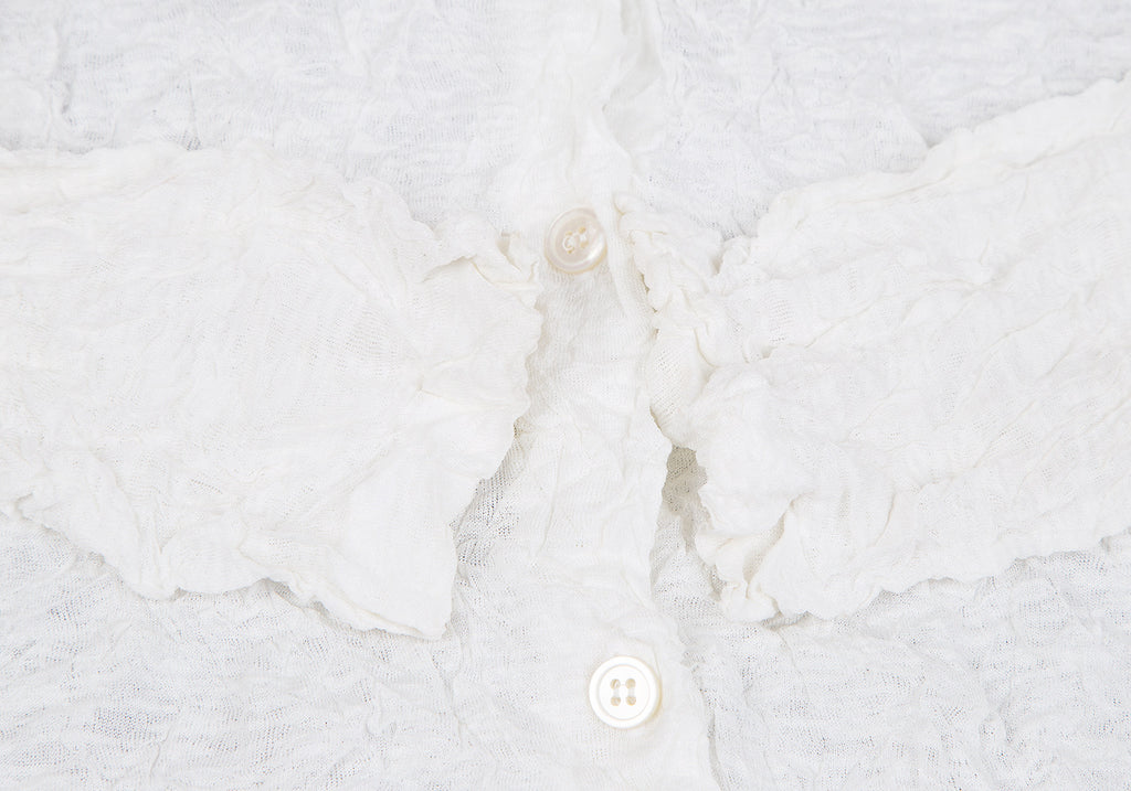 ISSEY MIYAKE JAPAN. PERMANENTE Wrinkle Pleats White Blouse