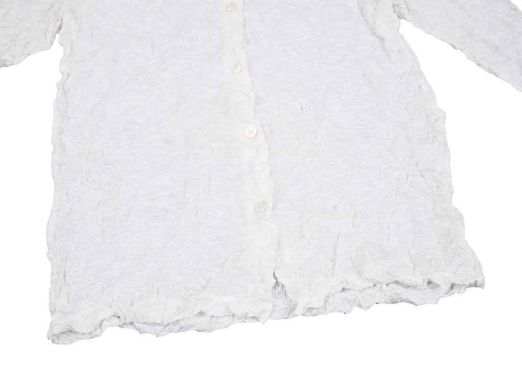 ISSEY MIYAKE JAPAN. PERMANENTE Wrinkle Pleats White Blouse