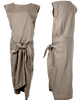 Issey Miyake Japan. Plantation Line. Grey Cotton Linen Sleeveless Wrap Dress