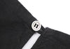 YOHJI YAMAMOTO JAPAN. Y's for living Black Cotton Stripe Woven Short Sleeve Keyhole Back Accent Dress