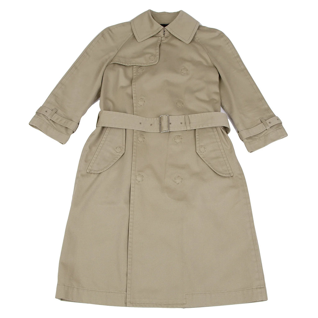 COMME des GARCONS JAPAN. TRICOT. Beige Cotton Long Trench Coat