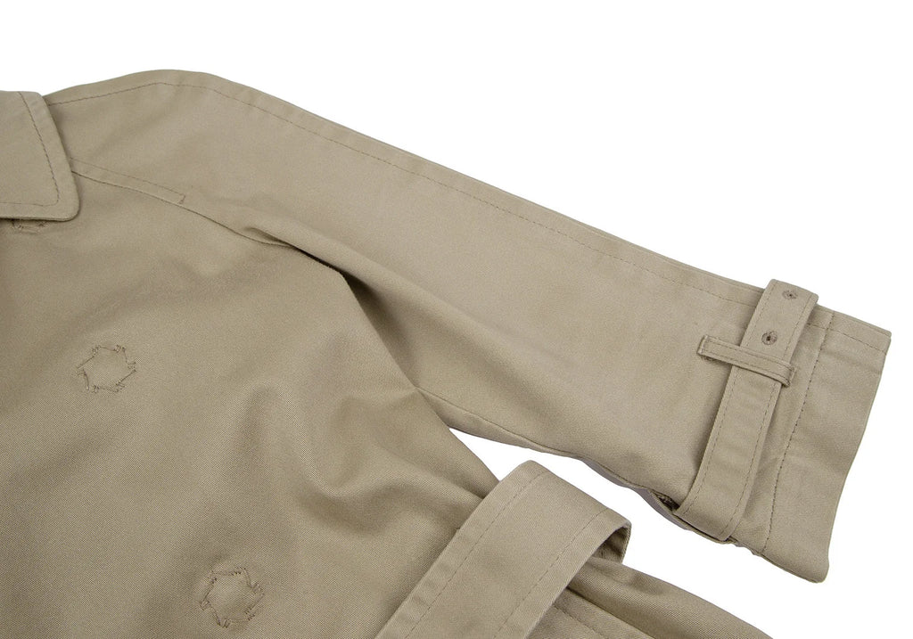 COMME des GARCONS JAPAN. TRICOT. Beige Cotton Long Trench Coat