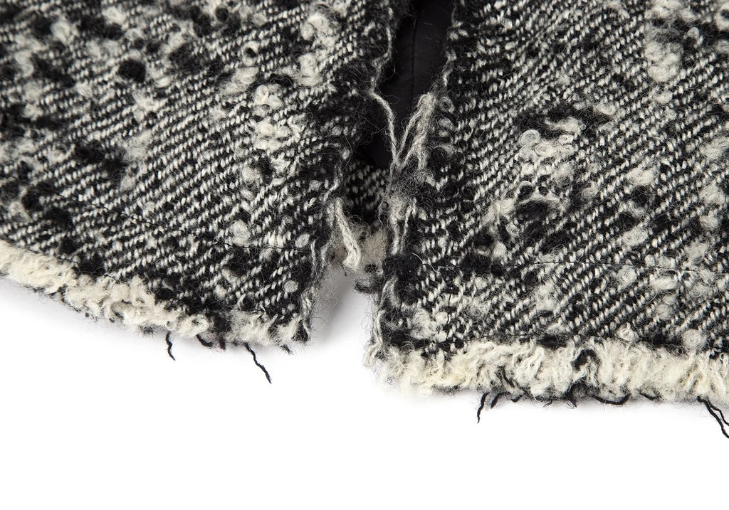 COMME des GARCONS JAPAN. TRICOT. Nep Melange Black, White Tweed Coat