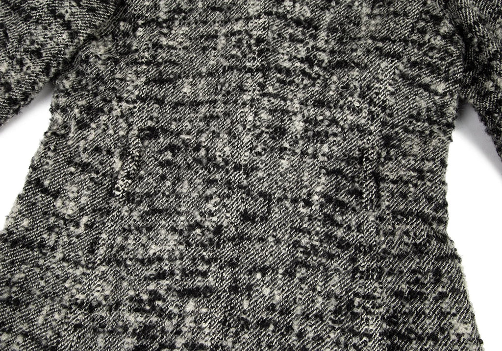 COMME des GARCONS JAPAN. TRICOT. Nep Melange Black, White Tweed Coat