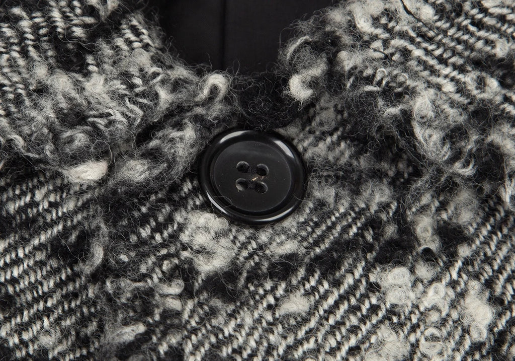 COMME des GARCONS JAPAN. TRICOT. Nep Melange Black, White Tweed Coat